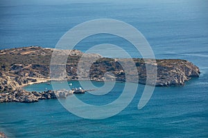 Beautiful view from holy monastery of panagia tsambika kyra psili, Rhodos island