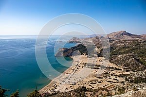 Beautiful view from holy monastery of panagia tsambika, Rhodos island