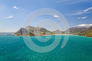 Beautiful view of Hout Bay seen from Chapman`s Peak Drive between Hout Bay and Noordhoek photo