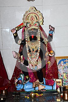 Beautiful view of the idol of Maa Kalka Kali in the Calcutta Temple photo
