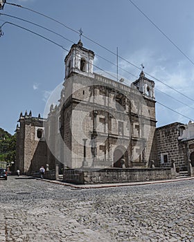 Beautiful view of Iglesia Escuela de Cristo church in Antigua Guatemala, Central America