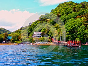 Beautiful view of the Japan ocean & montain