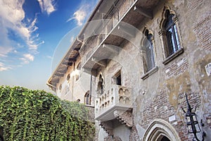 Beautiful view of Juliet's balcony in Verona