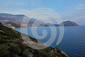 Beautiful view of Kalkan from Lycian Way trekking, Turkey