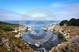 Beautiful View from Kasler Point along the Big Sur Coastline - California, USA