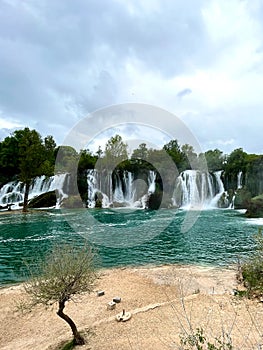 Beautiful view on Kravica waterfall in Bosnia and Herzegovina