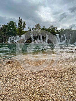 Beautiful view on Kravica waterfall in Bosnia and Herzegovina