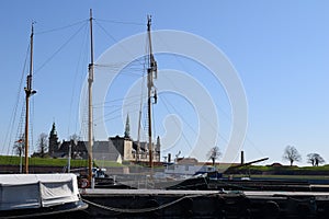 Beautiful view Kronborg medieval castle architecture Denmark Europe