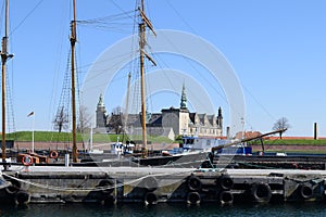 Beautiful view Kronborg medieval castle architecture Denmark Europe