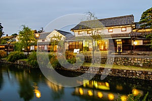 Beautiful view of the Kurashiki Bikan Historical Quarter in Japan