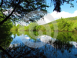 Beautiful view of lake Cerknica in Notranjska, Slovenia