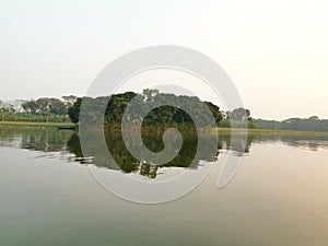 Beautiful view of lake and nature in Magura, Bangladesh