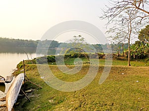 Beautiful view of lake and nature in Magura, Bangladesh