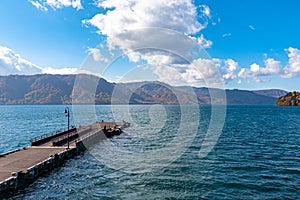 Beautiful view from Lake Towada lakeside pier