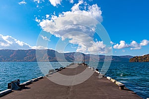 Beautiful view from Lake Towada lakeside pier