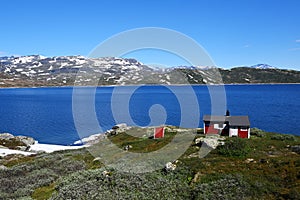 Beautiful view of lake Tyin in Norway