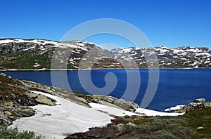 Beautiful view of lake Tyin in Norway