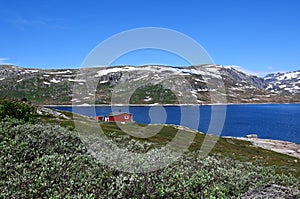 Beautiful view of lake Tyin in Norway