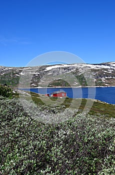 Beautiful view of lake Tyin in Norway