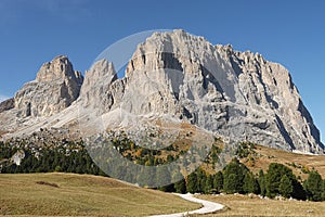 Beautiful view of Langkofel Group, Dolomite, Italy