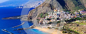 Beautiful view of las Teresitas beach,Tenerife island,Spain.