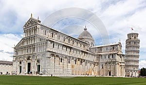 Beautiful view of the Leaning tower of Pisa and the Cathedral of Santa Maria Assunta, Italy.