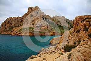 Beautiful view of Les Goudes in Marseille in the south of France