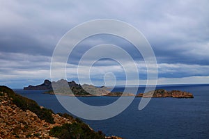 Beautiful view of Les Goudes in Marseille in the south of France