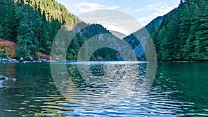 Beautiful view of Lindeman Lake, British Columbia, Canada