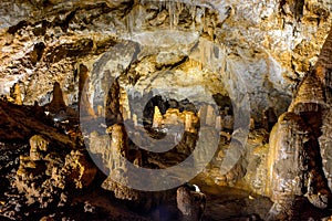 Beautiful view of Lipa Cave Lipska pecina in Montenegro