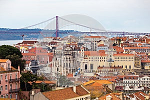 Beautiful view of Lisbon old city, Portugal