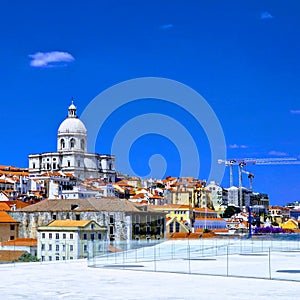 Beautiful view on Lisbon from rooftop at Terminal de Cruzeiros de Lisboa