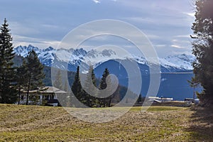 Beautiful view on little mountainous village, Seefeld in Tirol.