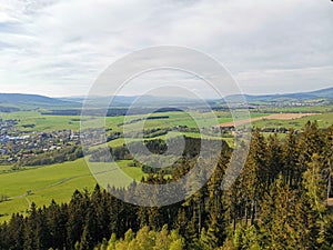 The beautiful view of lookout tower lookout tower on Krizova hora