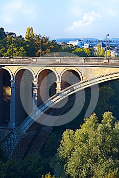 Beautiful view of Luxembourg city bridge