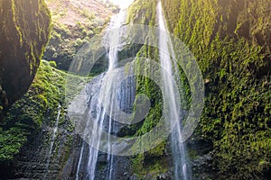 Beautiful view of Madakaripura waterfalls the tallest waterfalls in Java island, Indonesia.