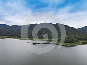 Beautiful view of Mae Ngad Dam, Comprised of mountains