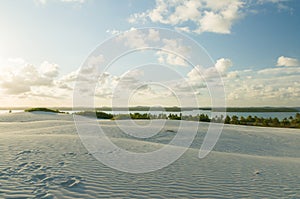 Beautiful view of Mangue Seco in Bahia, small fisherman`s beach