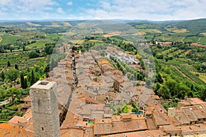 Beautiful view of the medieval town of San Gimignano, Tuscany, I