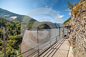 Beautiful view of memorial site at Vajont Dam, Veneto, Italy photo