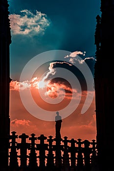 Beautiful view from Milan Duomo cathedral Milano city Italy Travel destinations