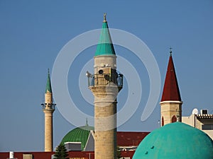 Beautiful view of the minarets, belfries, and domes against the blue sky.