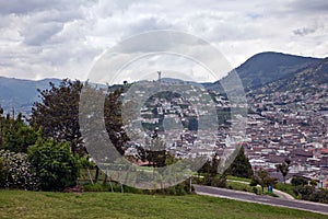 Beautiful view of a Mirador San Juan - La Independencia located in Canton Quito, Pichincha, Ecuador. photo