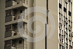 Beautiful view of a modern apartment building with balconies in Singapore