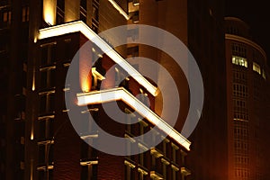 Beautiful view of modern building in illuminated city at night