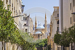 Beautiful view of Mohammad Al-Amin Mosque and Downtown Beirut