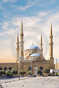 Beautiful view of Mohammad Al-Amin Mosque and Downtown Beirut