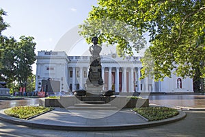 Beautiful view of the monument to the street of Odesa
