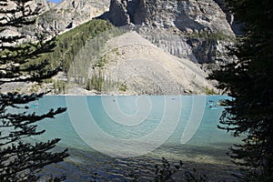 Beautiful view of Moraine Lake in Banff National Park in Alberta