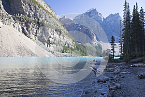 Beautiful view of Moraine Lake in Banff National Park in Alberta